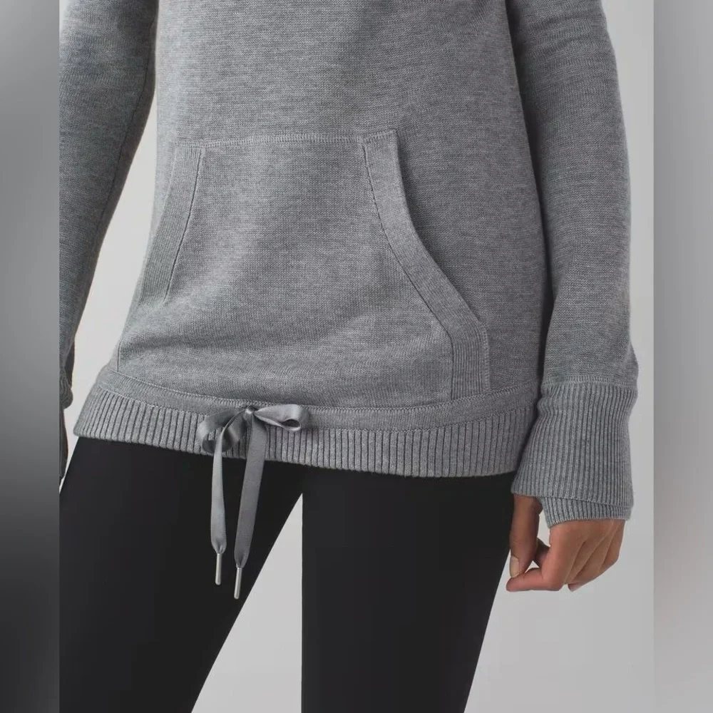 Lululemon CASHMERE Sweet Savasana Pullover Heathered Medium Grey Sweater 6 small - Picture 6 of 13